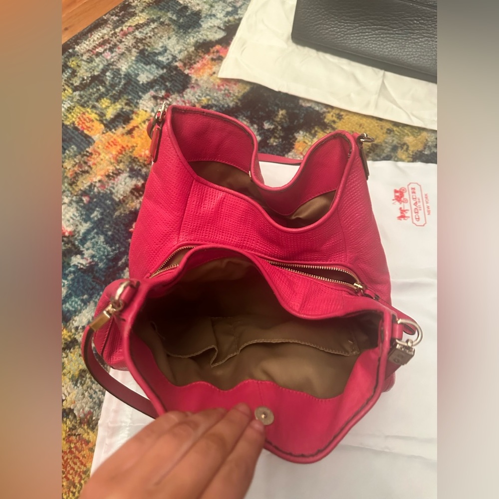 Hot pink coach purse used good